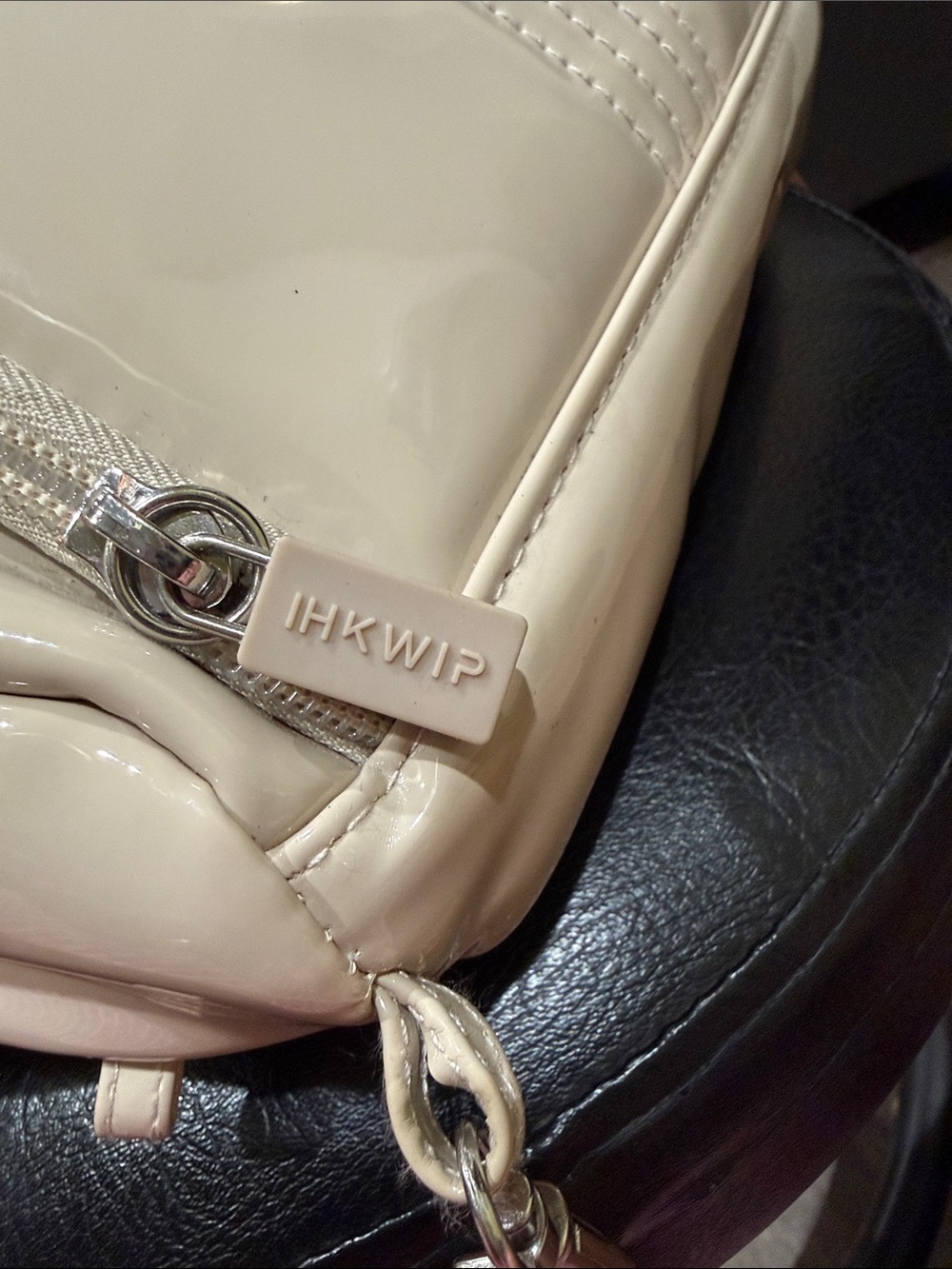 Cream Nylon Men's Belt Bag with Multiple Zip Pockets - Picture 9 of 9